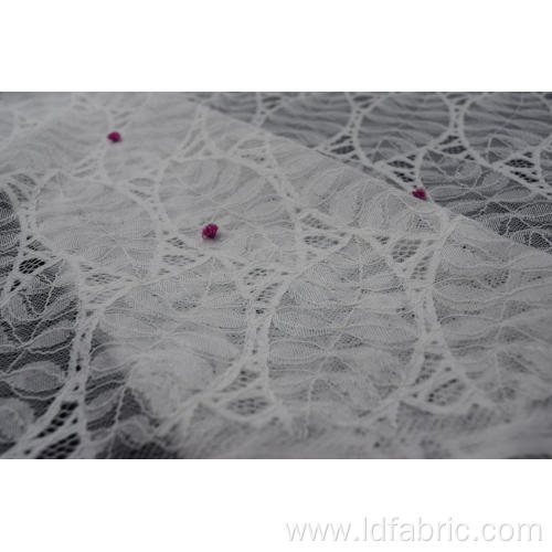 Nylon Cotton Leaf Pattern Lace Fabric